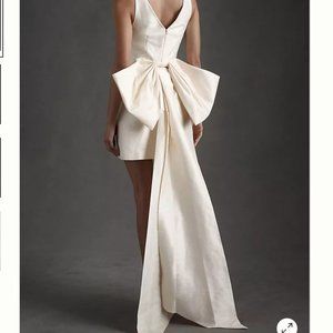 Sachin & Babi Archie V-Neck Back-Bow Mini Dress